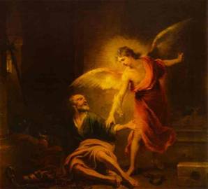 Bartolom Esteban Murillo. Angel Rescues St. Peter from Prison.