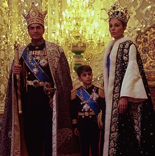 Photo of Shah Mohammed Reza Pahlavi and his family at the Shah's coronation ceremony in 1967