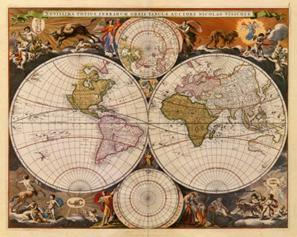 New World Map, 17th Century Art Print by Nicholas Visscher