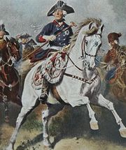 Frederick the Great during the Seven Years' War, painting by Richard Kntel.